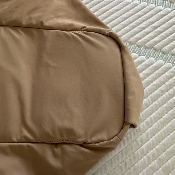 Neutral Tan Ruched Shoulder Bag - Picture 5 of 8